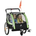 thumbnail image 1 of Aosom Remorque pour Vélo d'Enfant avec Rangement, Harnais à 5 Points, Poussette pour Bébé Verte, 1 of 10