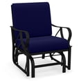 thumbnail image 2 of Costway Patio Rocking Chair with Cushion Heavy-Duty Metal Frame Smooth Glider Outdoor Navy, 2 of 9