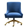 thumbnail image 3 of TOV Furniture Beatrix 22.6" Transitional Velvet Office Swivel Chair in Navy, 3 of 7