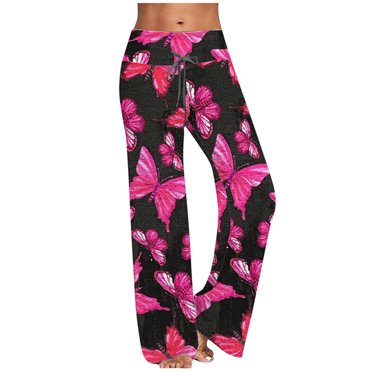 Pntutb Plus Size Clearance!Women'S Comfy Casual Pajama Floral Print Elastic Waist Lounge Wide Leg Pants