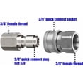 thumbnail image 2 of Ensemble Adaptateur de Nettoyeur Haute Pression kit de Connexion Rapide Raccord Femelle Acier Inoxydable 5000 psi, 2 of 4