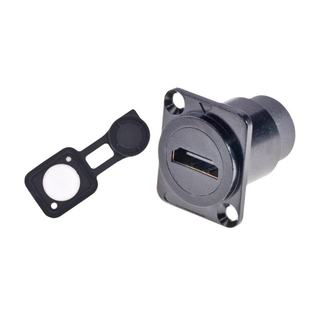 Miulika D Type Pass through Connector Female to Female with Cap Extension Shielded Portable 4K Adapter HD Display Coupler Module Black