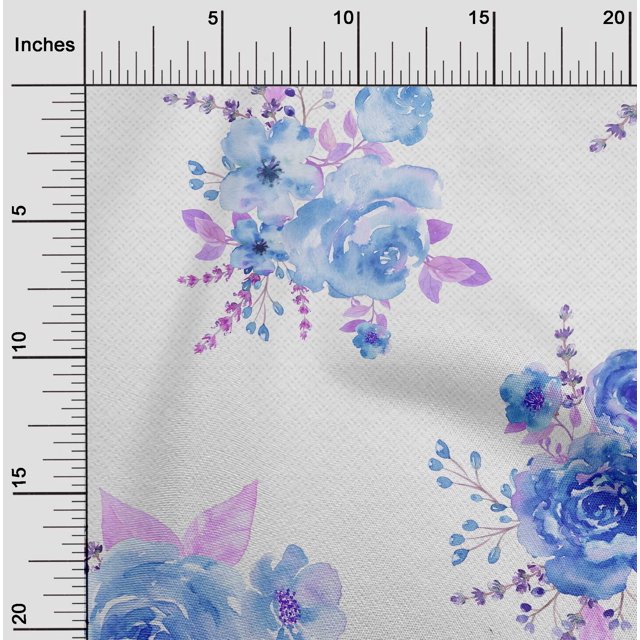 oneOone Polyester Lycra Fabric Chevron|Watercolor Leaves & Peony Floral Print Sewing Fabric BTY 56 Inch Wide