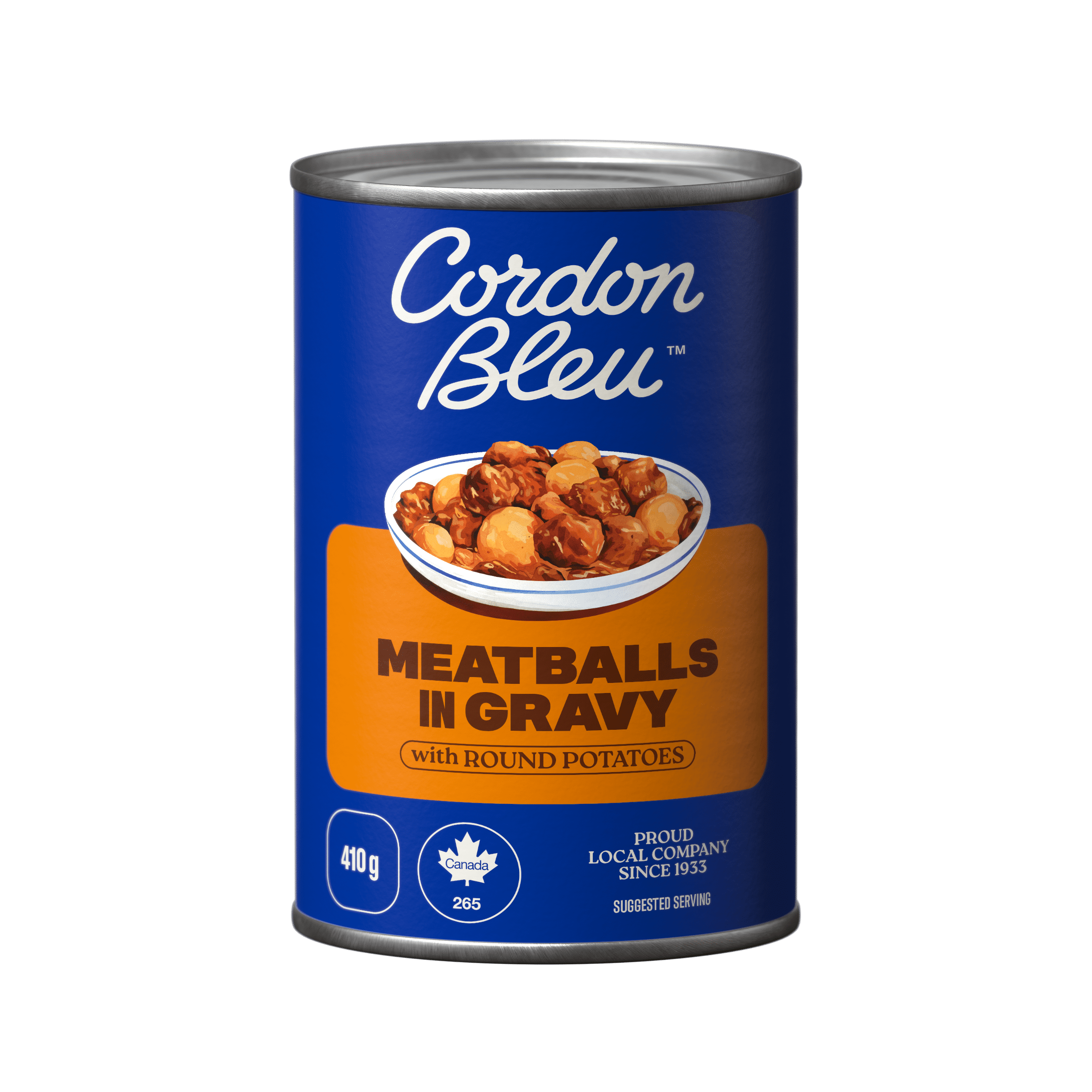 Cordon Bleu Meatballs in Gravy with Round Potatoes, 410 g Can