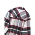 thumbnail image 4 of Kmbangi Women Plaid Print Coat, Long Sleeve Button-down Collar Jacket, 4 of 9
