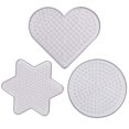 thumbnail image 1 of 3PCS Perler Bead Pegboard Round Hexagram Heart Plastic Pegboard Fuse Bead Board, 1 of 3
