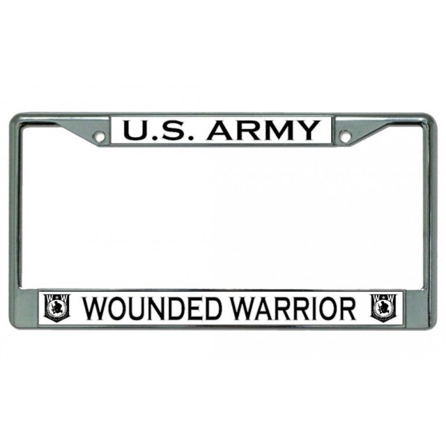 U.S. Army Wounded Warrior Chrome License Plate Frame