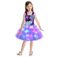 thumbnail image 2 of MIASHUI Princess Déguisement pour Filles Lampe LED Danse Fête Robes Ensemble Bandeau, Violet Foncé, 2-3 Ans, 2 of 7