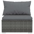 thumbnail image 2 of vidaXL 4 Piece Garden Lounge Set with Cushions Grey Poly Rattan, 2 of 5