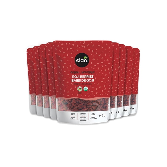 ELAN Organic Goji Berries (GMO & Gluten Free), 8 Count, 140g
