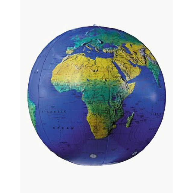Replogle Globes Inflatable Topographical Globe, Dark Blue Ocean, 27-Inch Diameter