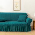 thumbnail image 4 of 2024 1 Piece Sofa Slipcover with Pleated Ruffled Skirt Washable High Stretch Durable Furniture Protector 3 Seater Pine Green, 4 of 11