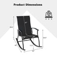 thumbnail image 3 of Costway 4 PCS Outdoor Rocking Chairs with Breathable Backrest Smooth Safe Rocking Design Black, 3 of 9