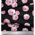 thumbnail image 2 of Soimoi Black Poly Georgette Fabric Flower Watercolor Decor Fabric Printed BTY 52 Inch Wide, 2 of 3