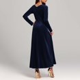 thumbnail image 4 of Gspmoly Robes d'Été pour Femmes 2025, Robe Longue en Velours à Manches Longues et Col en V pour Femme, Robe en Velours au Style Ajusté, Robe Formelle, Robes de Cocktail, Économies d'Été, 4 of 4