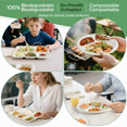 thumbnail image 4 of efyPack 5-Compartment Disposable Paper Plates, White, Plant-Based Sugarcane Fiber, 50Pcs, 4 of 5