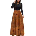 thumbnail image 2 of Halloween TIMIFIS Mode Automnale pour Femmes Femmes Robe Longue à Manches Longues Ample Unie Robes Maxi Décontractées Longues Robe de Cocktail Robe de Fête Robe Trapèze Vintage Robes de Retour à la Maison, 2 of 5
