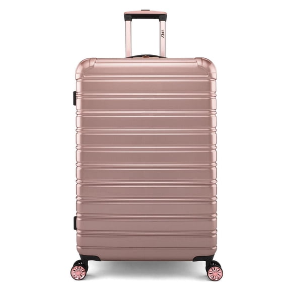 IFLY Fibertech Large Checked Harside Luggage 30", Rose Gold