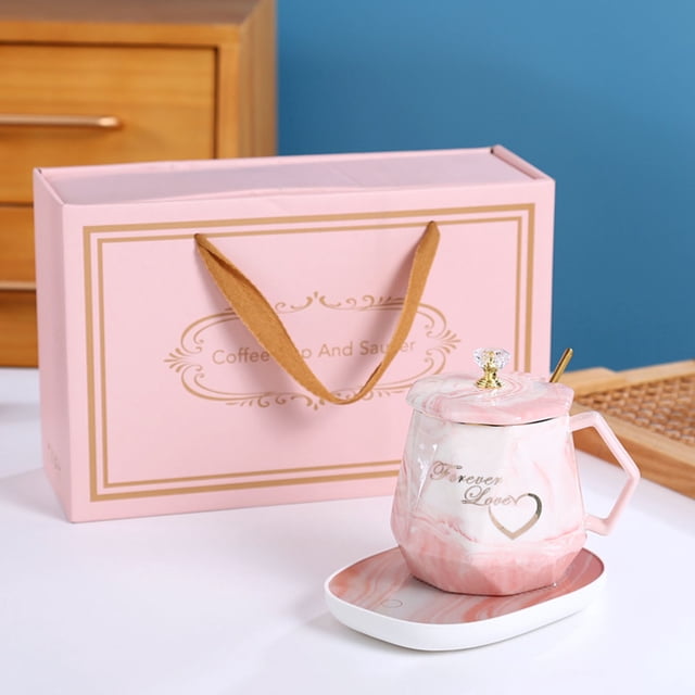 Nilvkv Ceramic Mug 55 Degree Constant Temperature Cup Heated Warm Cup Opening Business Event Small Gift