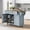 Grey Blue C, variant on Modern Kitchen Island on 5 Wheels with Storage Cabinet and Drop-Leaf Countertop, Kitchen Cart with Cabinet Door Internal Storage Racks and 3 Drawers for Dinning Room (White