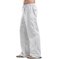 thumbnail image 4 of MAWCLOS Elastic Waist Pants for Men Long Pants with Pockets and Drawstring Beach Yoga Trouser Pajamas, 4 of 5