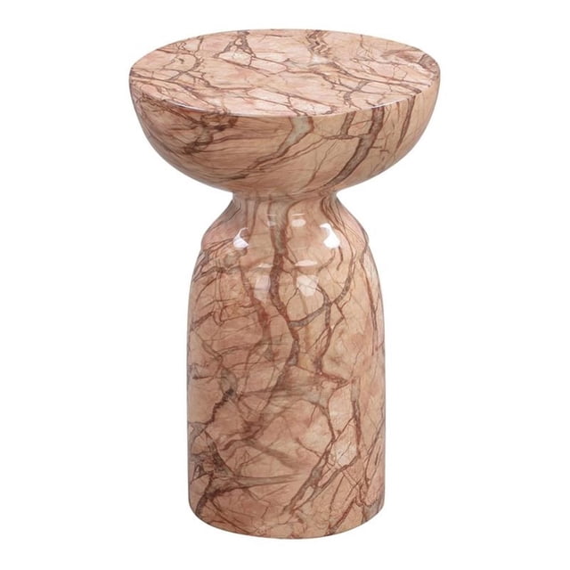 TOV Furniture Rue table d'Appoint de 20 Pouces de Hauteur Fabriquée en Pierre de Béton avec une Finition Marbrée en orange Coucher de Soleil. la table Présente une silhouette de Sablier unique avec une surface Brillante Mettant en Valeur des Veines Complexes Façon Marbre. Fabriquée à la Main par des Maîtres artisans du Mobilier, Cette Pièce d'Accent durable et Élégante Mesure 20 Pouces de Hauteur, 13,3 Pouces de Largeur et 13,3 Pouces de Profondeur, Pesant 31 Livres. Idéale pour les Salons Ou comme table d'Accent dans Divers Espaces