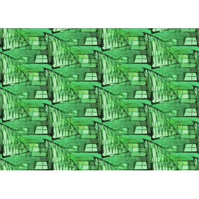 Ahgly Company Machine Washable Indoor Rectangle Transitional Forest Green Area Rugs, 2' x 4'