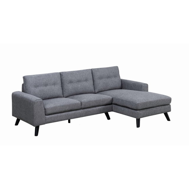 Topline Home Furnishings 2-piece Sectional with Right Side Chaise Chenille