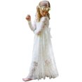 thumbnail image 4 of Cathalem Robes Habillées d'Automne pour Filles Robes pour Filles Manches Longues Couleur Unie à Volants à Étages Robe Décontractée (Wh2, 10-12 Ans), 4 of 9
