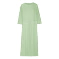 thumbnail image 4 of cfhntfmh Robes en Coton et Lin pour Femmes Décontractées à Col Rond à Manches Longues Longue Robe Maxi avec Poches Grande Taille Robe de Plage Fluide, 4 of 6
