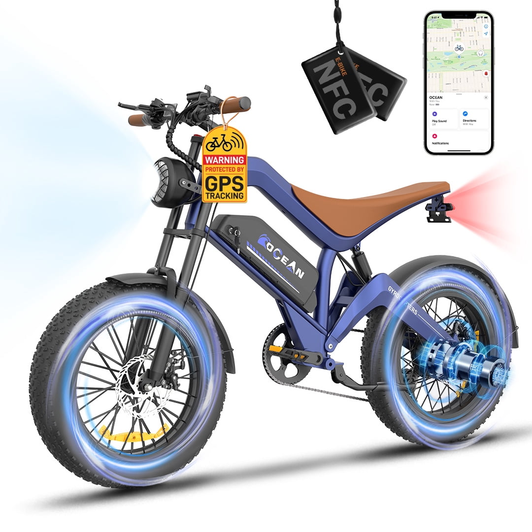 Gyrocopters Ocean Mountain E-Bike | UL Approved | 1500W Peak Motor | 15.6Ah Battery | Up to 115km PAS Range | Triple-Suspension | GPS Tracker | SHIMANO 7-Speed | Hydraulic Disc Brakes