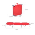 thumbnail image 3 of Outsunny Chaise Longue d'Extérieur Pliante en Tissu Maillé Respirant - Ensemble de 1, Rouge, 3 of 10