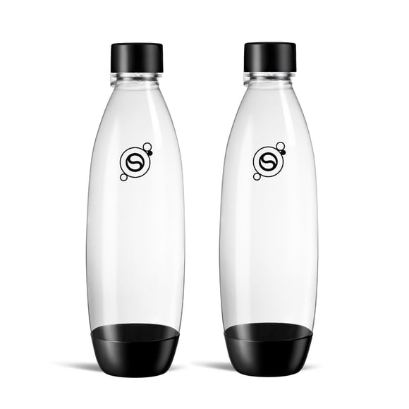 Sodastream 1L Fuse Black Bottles Twin Pack - Dishwasher Safe