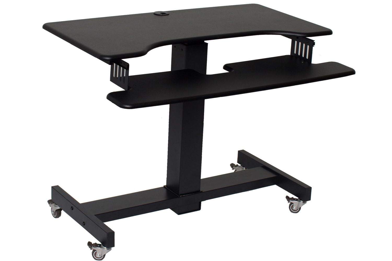 Rocelco Bureau debout mobile réglable en hauteur de 40 "- Bureau assis à domicile Bureau à domicile pour ordinateur d'école Élévateur de poste de travail pour ordinateur d'école - Plateau à clavier à
