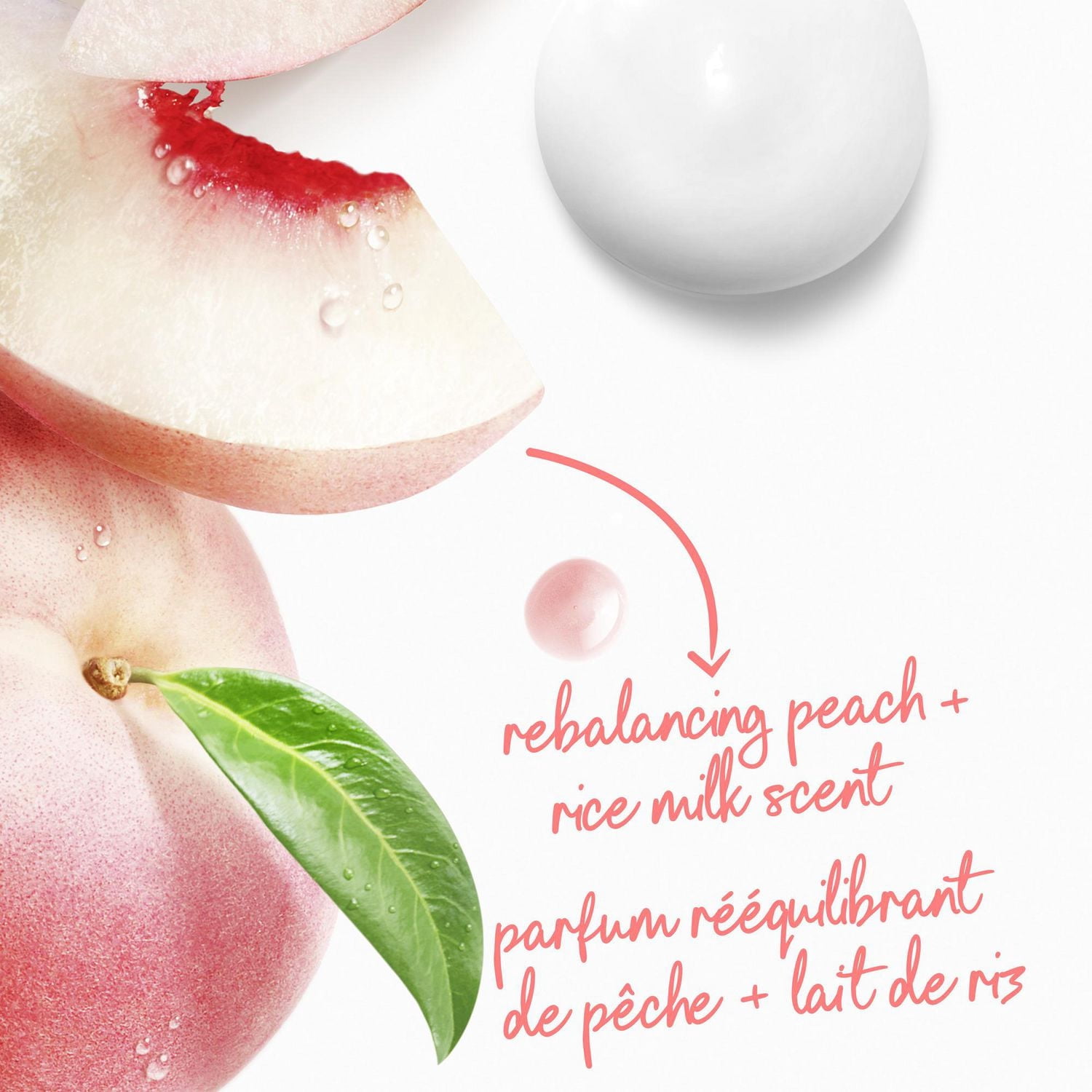 Dove Nettoyant Corporel pour 24 H de Peau Douce Pêche Blanche + Lait de Riz Rééquilibrant, 591 ml