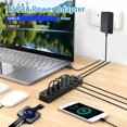 thumbnail image 2 of USB 30 Hub Powered 7-Port Splitter SuperSpeed Multi USB Hub with 5V3A Power Supply Adapter Individual On/Off Switch and Lights Extension High-Speed Data for Apple Air MacBook Pro Mac Windows, 2 of 5