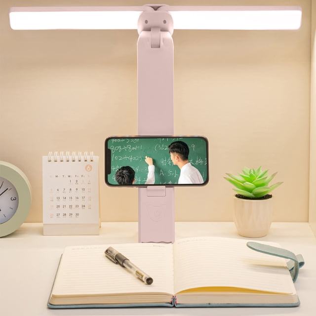 LSLJS Lampe de Bureau 2-en-1, Lampe de Bureau avec Bras Flexible, 3 Modes de Couleur à Intensité Réglable, Lampes de Bureau à Double Tête pour Établi de Bureau à Domicile et Lecture, Lampe de Bureau