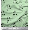 thumbnail image 1 of Soimoi Green Poly Georgette Fabric Berries Fruit Printed Fabric 1 Yard 52 Inch Wide, 1 of 3