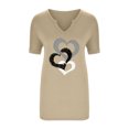 thumbnail image 4 of Pompotops T-shirt Décontracté à Manches Courtes et Col en V Imprimé pour Femmes, 4 of 8