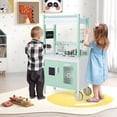 thumbnail image 4 of Gymax Double-Sided Pretend Play Kitchen Kids Wooden Grocery Stand w/ Remote Control, 4 of 10
