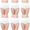 thumbnail image 1 of Plebaso Womens High Waisted Cotton Underwear Full Coverage Ladies Panties Multipack Regular and Plus Size, 1 of 5