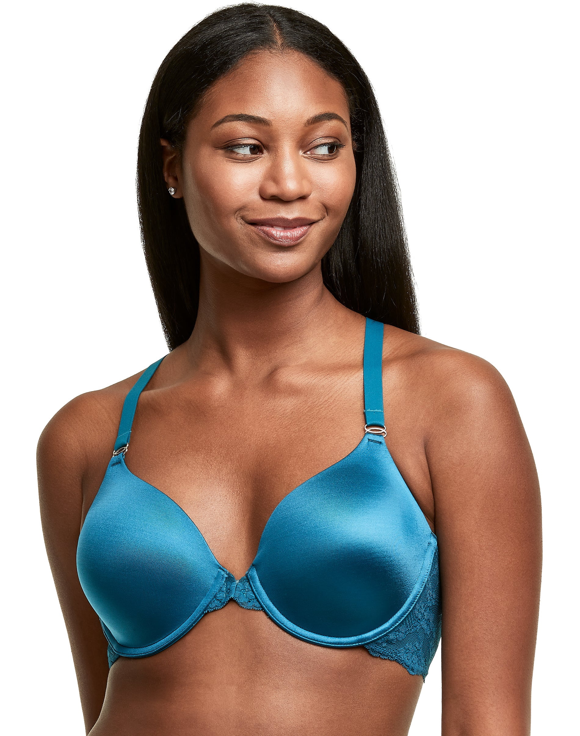 Maidenform Womens Pure Genius T-Back Bra with Lace, 36C, Petro Teal