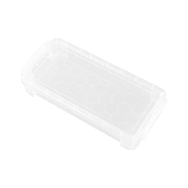 Plastic Pencil Box with Snap-Tight Lid, Stackable Transparent Storage Box for School or Office, 8.5 in x 3.9 in x 1.6 in