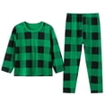 thumbnail image 1 of PMVFHDE Pyjamas pour Enfants Garçons Ensembles de Pyjamas Printemps et Automne pour Garçons et Filles Bas d'Hiver Pyjamas Chauds Ensemble Vert,150/9T, 1 of 4