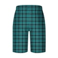 thumbnail image 4 of Diufon Men's Casual Shorts Spring Summer Wide Leg Loose Plaid Printed Elastic Waisted Drawstring Sport Shorts, 4 of 4