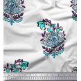 thumbnail image 1 of Soimoi Poly Georgette Fabric Leaves & Floral Block Printed Fabric 1 Yard 52 Inch Wide, 1 of 3