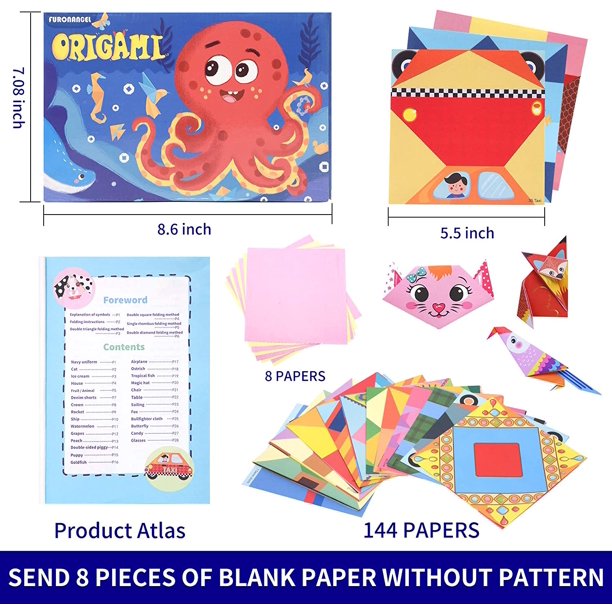 OULII 200 Feuilles de Papier Origami Carré pour Projets d'Arts et d'Artisanat pour Enfants Couleurs Assorties OULII 200 Feuilles de Papier Origami Carré pour Projets d'Arts et d'Artisanat pour Enfants Couleurs Assorties