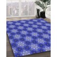 thumbnail image 3 of Ahgly Tapis Rond Lavable en Machine Intérieur Transitionnel Bleu Ciel, 4 Pieds Rond, 3 of 7