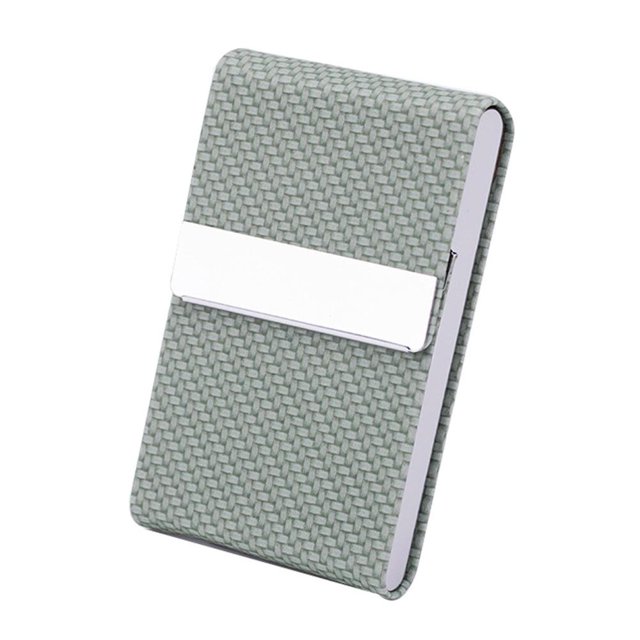 Business Card Case PU Leather Credit Card Holder High-capacity Magnetic Buckle Stainless Steel Name Card Holder