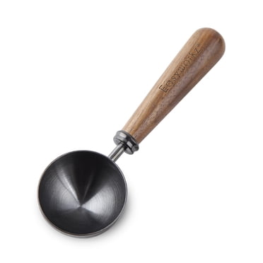 Easyworkz Cuillère à Café Rétro en Acier Inoxydable avec Manche en Noyer 10 g / 1 Cuillère à Mesurer le Café, Canon de Fusil